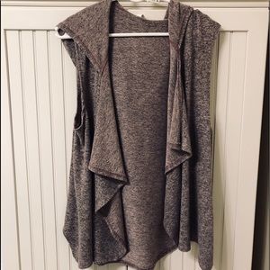 Shrug , cute pink shrug vest with hood